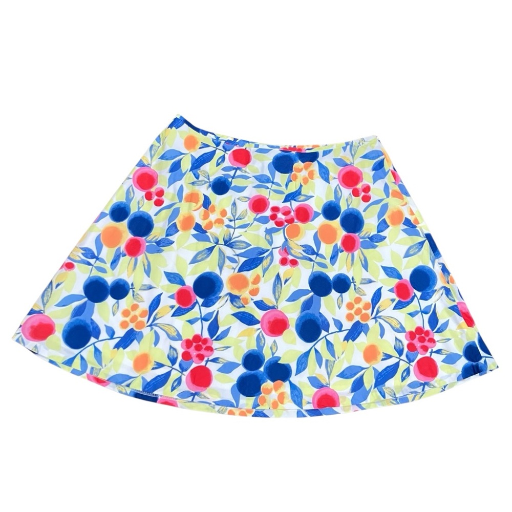 Talbots Woman Petites Colorful Floral Fruit Print A-Line Skirt Women's Size 18WP